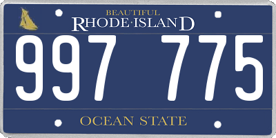 RI license plate 997775