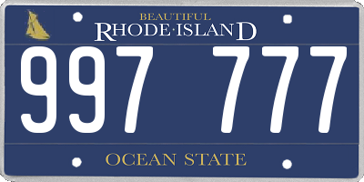 RI license plate 997777