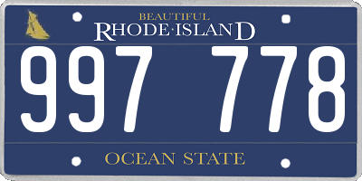 RI license plate 997778