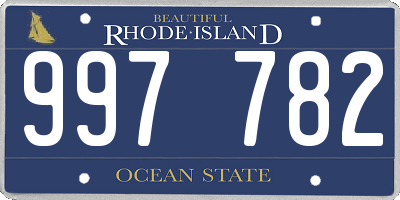 RI license plate 997782