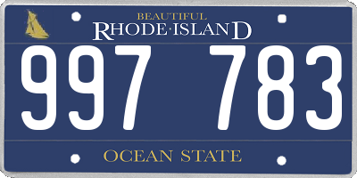 RI license plate 997783