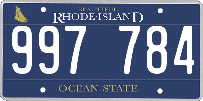 RI license plate 997784