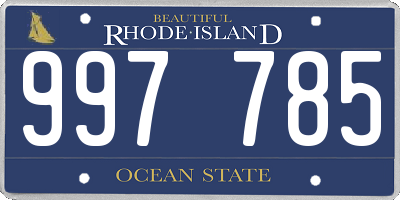 RI license plate 997785