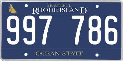 RI license plate 997786