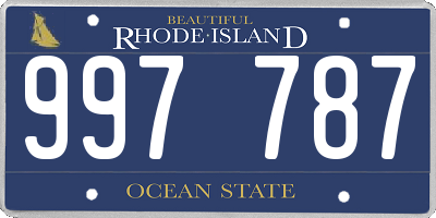 RI license plate 997787