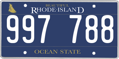 RI license plate 997788