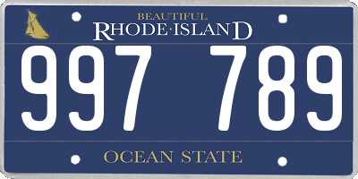 RI license plate 997789