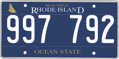 RI license plate 997792