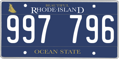 RI license plate 997796