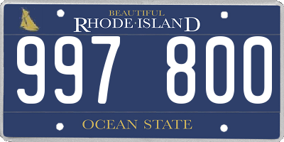 RI license plate 997800