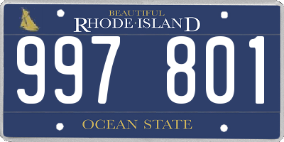 RI license plate 997801