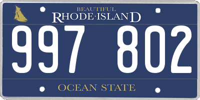 RI license plate 997802