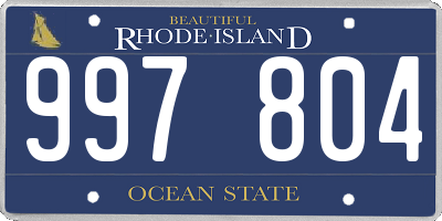 RI license plate 997804