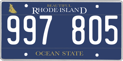 RI license plate 997805