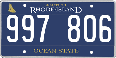 RI license plate 997806