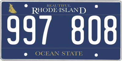 RI license plate 997808