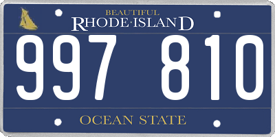 RI license plate 997810