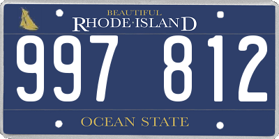 RI license plate 997812