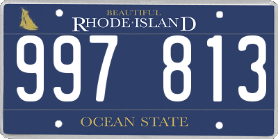 RI license plate 997813