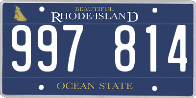 RI license plate 997814