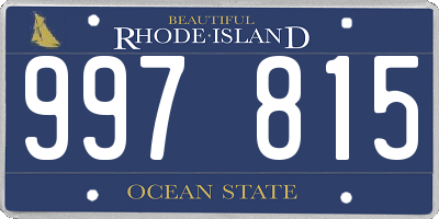 RI license plate 997815