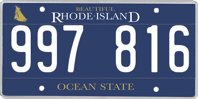 RI license plate 997816