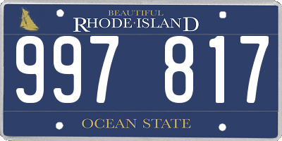 RI license plate 997817