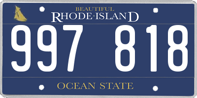 RI license plate 997818