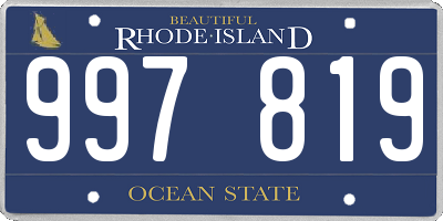 RI license plate 997819