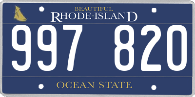 RI license plate 997820
