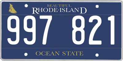 RI license plate 997821