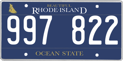 RI license plate 997822