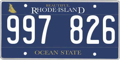 RI license plate 997826