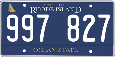 RI license plate 997827