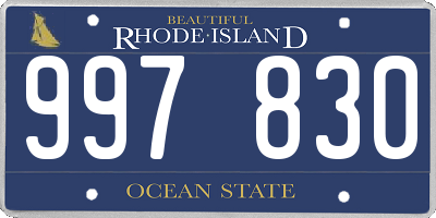 RI license plate 997830