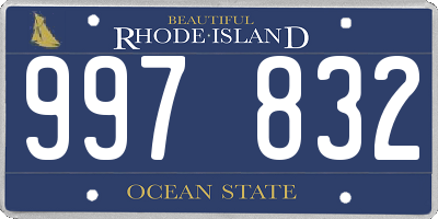 RI license plate 997832