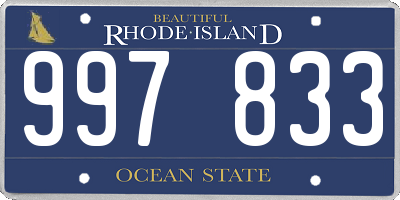 RI license plate 997833