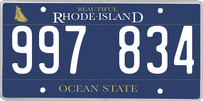 RI license plate 997834