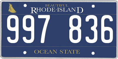 RI license plate 997836