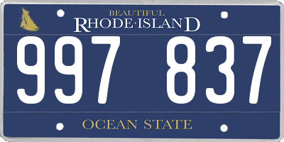 RI license plate 997837