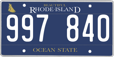 RI license plate 997840