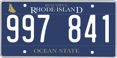 RI license plate 997841