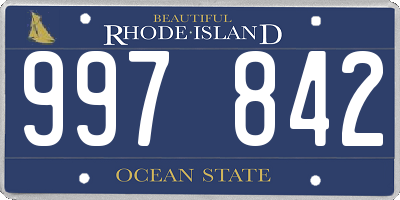 RI license plate 997842