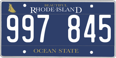 RI license plate 997845