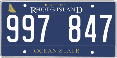 RI license plate 997847