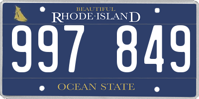 RI license plate 997849