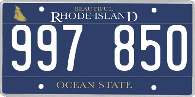 RI license plate 997850