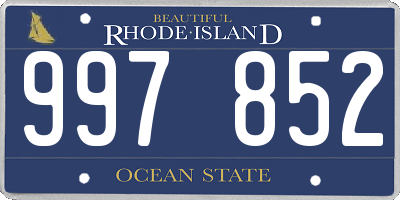 RI license plate 997852