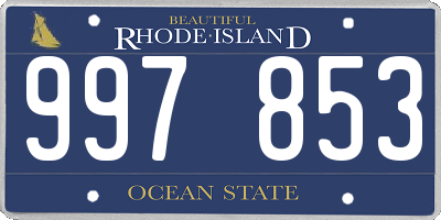 RI license plate 997853