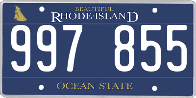 RI license plate 997855